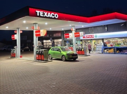 Image of LED lighting installed on a canopy